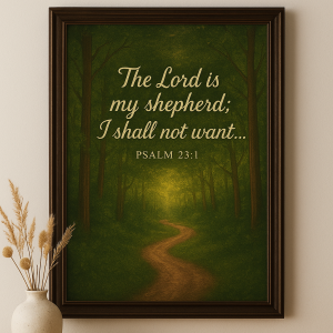 Psalm 23 Wall Art, Bible Verse Print, Christian Home Decor