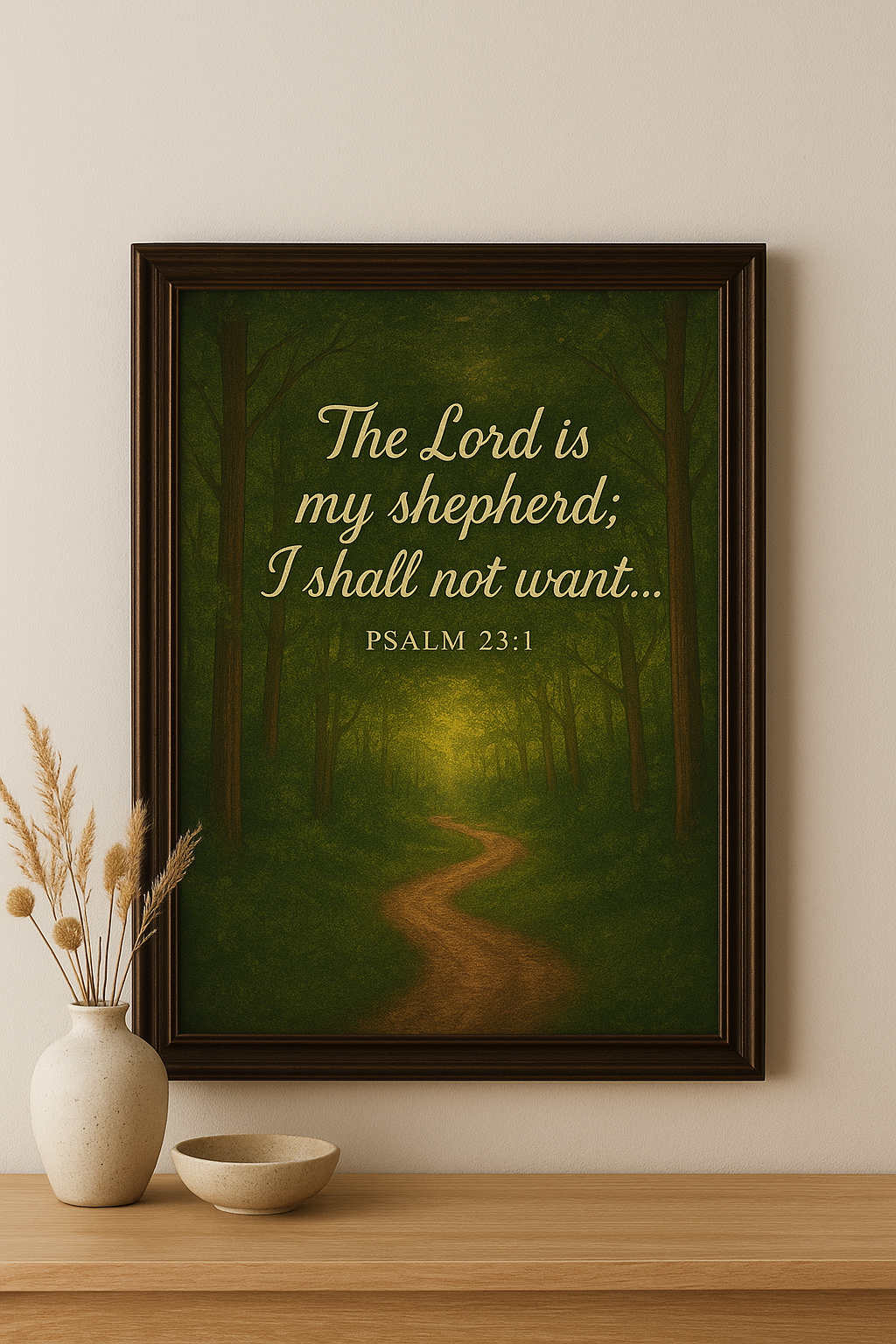 Psalm 23 Wall Art, Bible Verse Print, Christian Home Decor