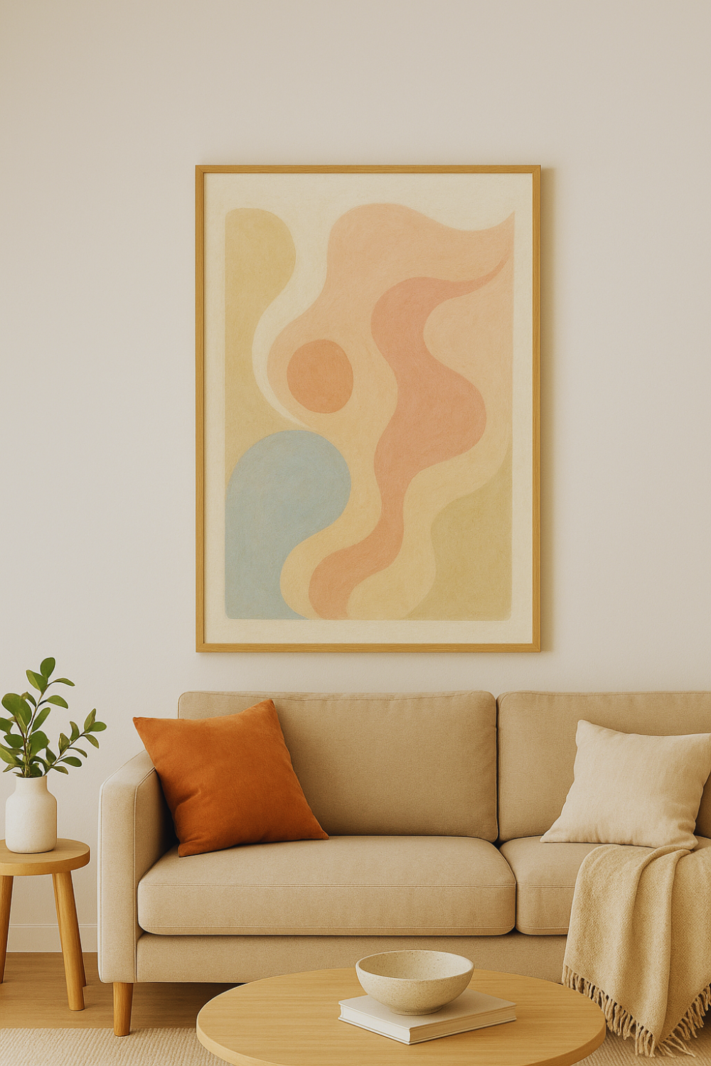 The Shape of Calm – Modern Abstract Wall Art in Soft Pastel Tones